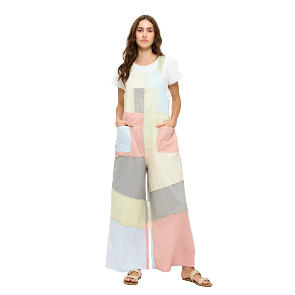 26362 Yak & Yeti Colorblock Boho Overall Pastel Tone - Various Sizes